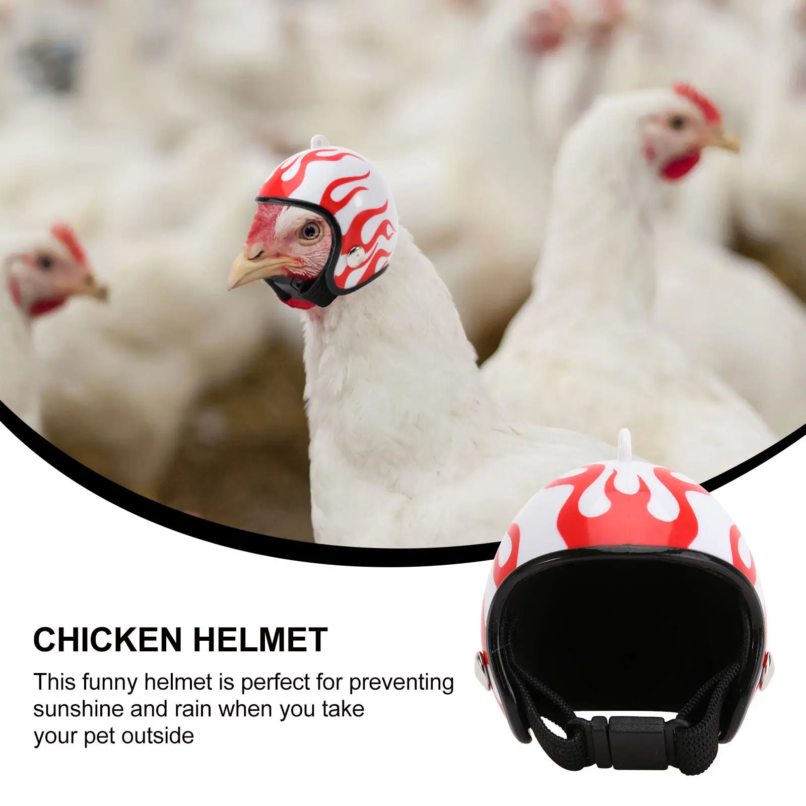 Creative Chicken Pet Protective Gear Flame Design Sun Rain Buffer Effect Adjustable Strap Pet Costume Accessories