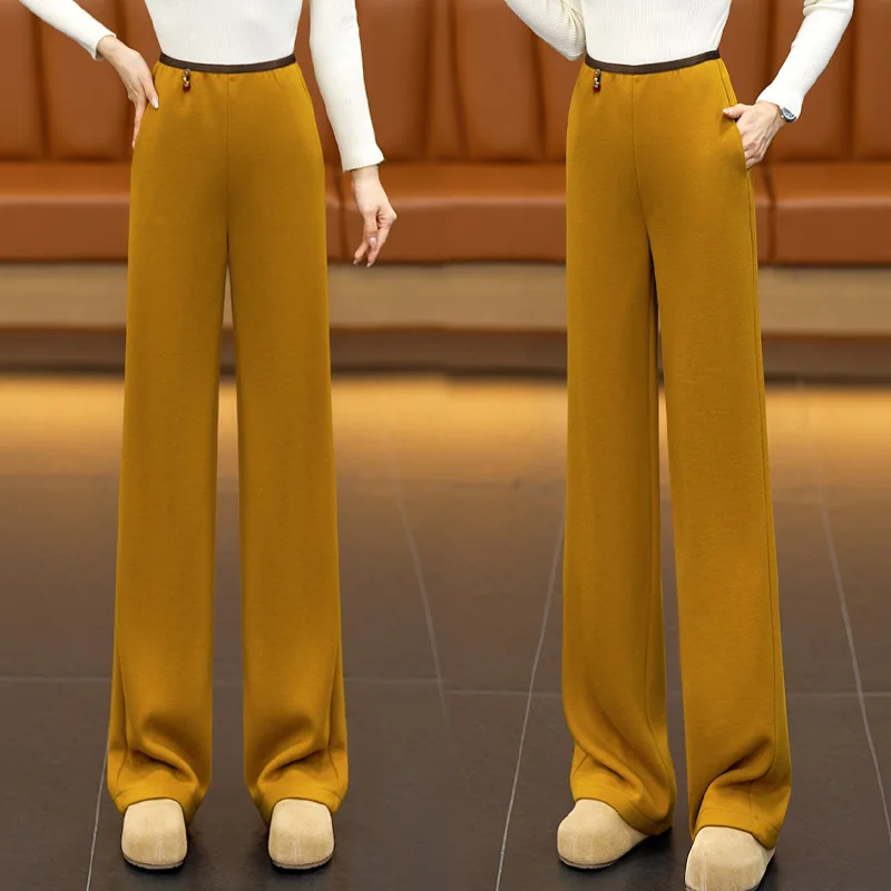 

Draped Woolen Pants Women's Winter Straight Casual Pants