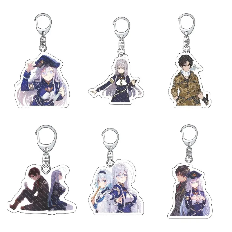 

6CM Anime 86 Eighty Six Figure Undertaker Vladilena Milize Anju Emma Cosplay Acrylic Key Chain Bag Pendant Accessories Keyring