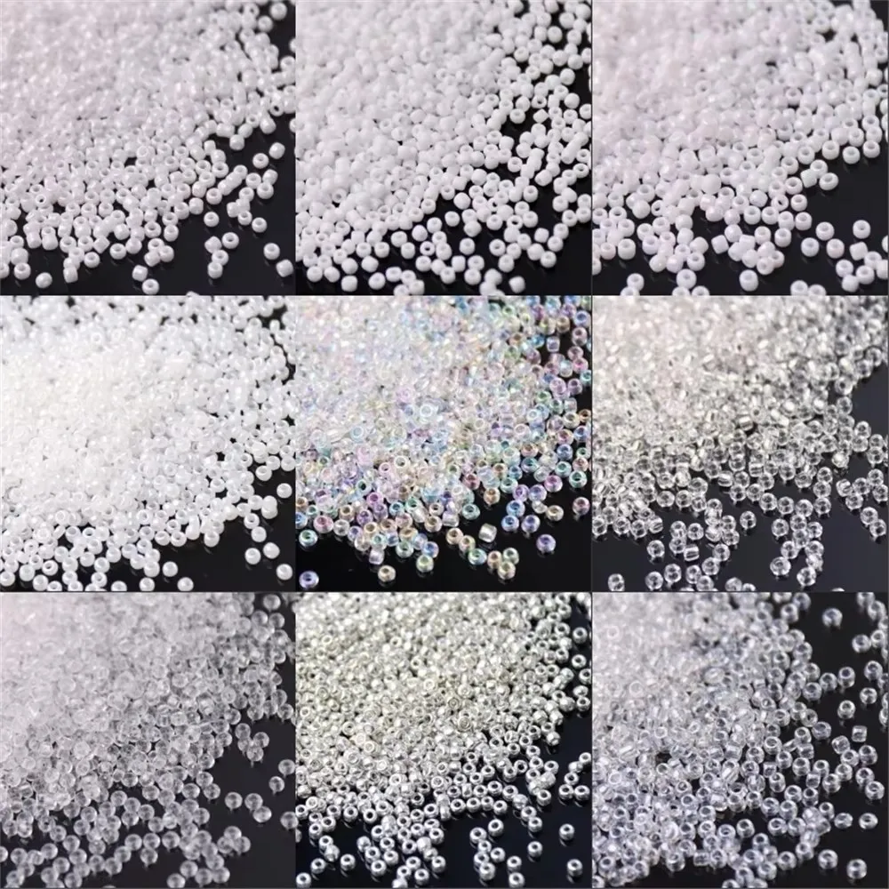 1.5mm 2mm 3mm 4mm série branca contas de semente de vidro checo, adequadas para fazer joias diy e acessórios de roupas