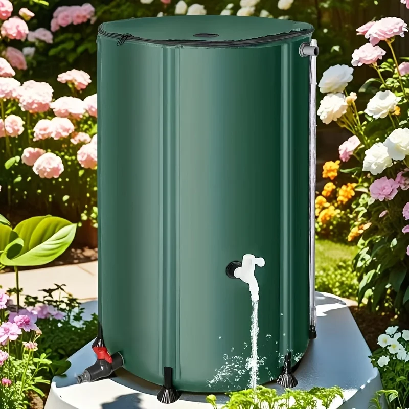 100/132/200Foldable Gallon Rain Barrel - Heavy-Duty Waterproof PVCOutdoor Water Storage Tank，Garden Irrigation Collect Rainwater