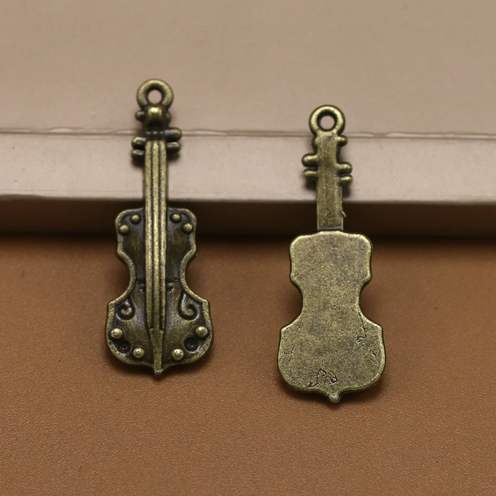 

20pcs Violin Pendant Charms Durable Diy Charm Pendant Set DIY Necklace Jewelry Making Crafts Bronze Simple Design
