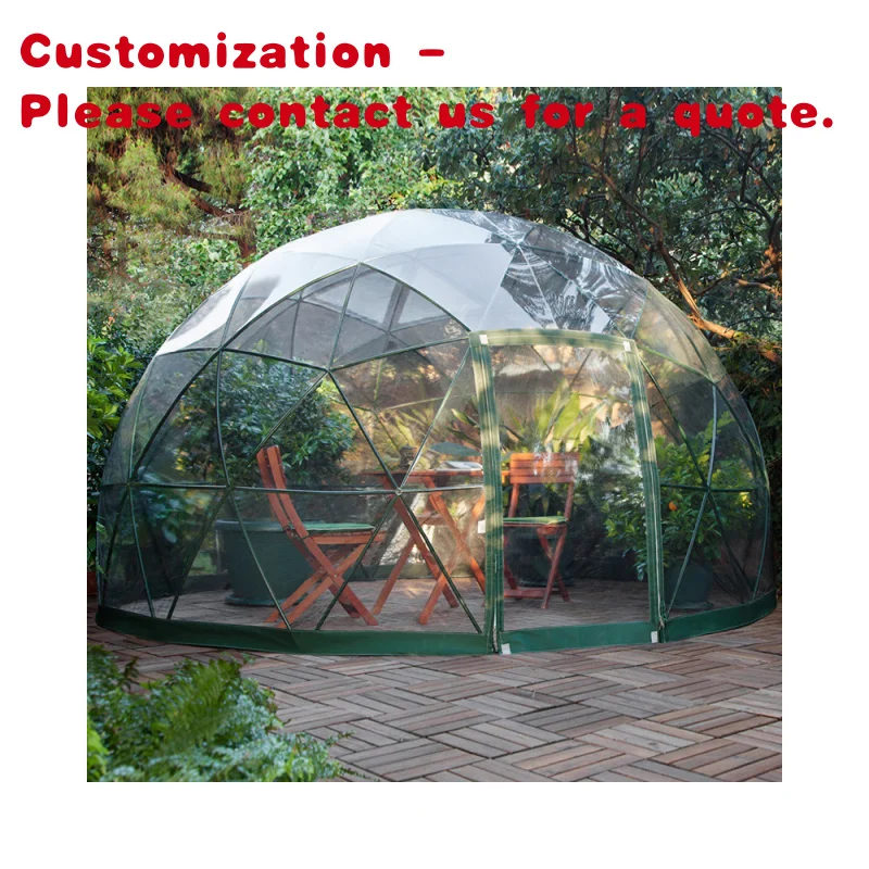 custom.2020 Hot Selling Transparent Summer PVC Cover  Dome House Tent Green House Outside Garden