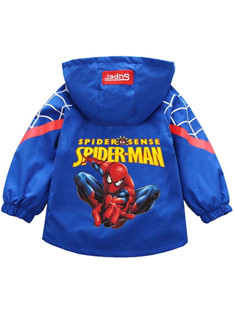 Vestes à capuche Spiderman pour filles et garçons, manteaux de sport printemps-automne 2026, vêtements d'extérieur décontractés à motif dessin animé pour enfants de 1 à 10 ans