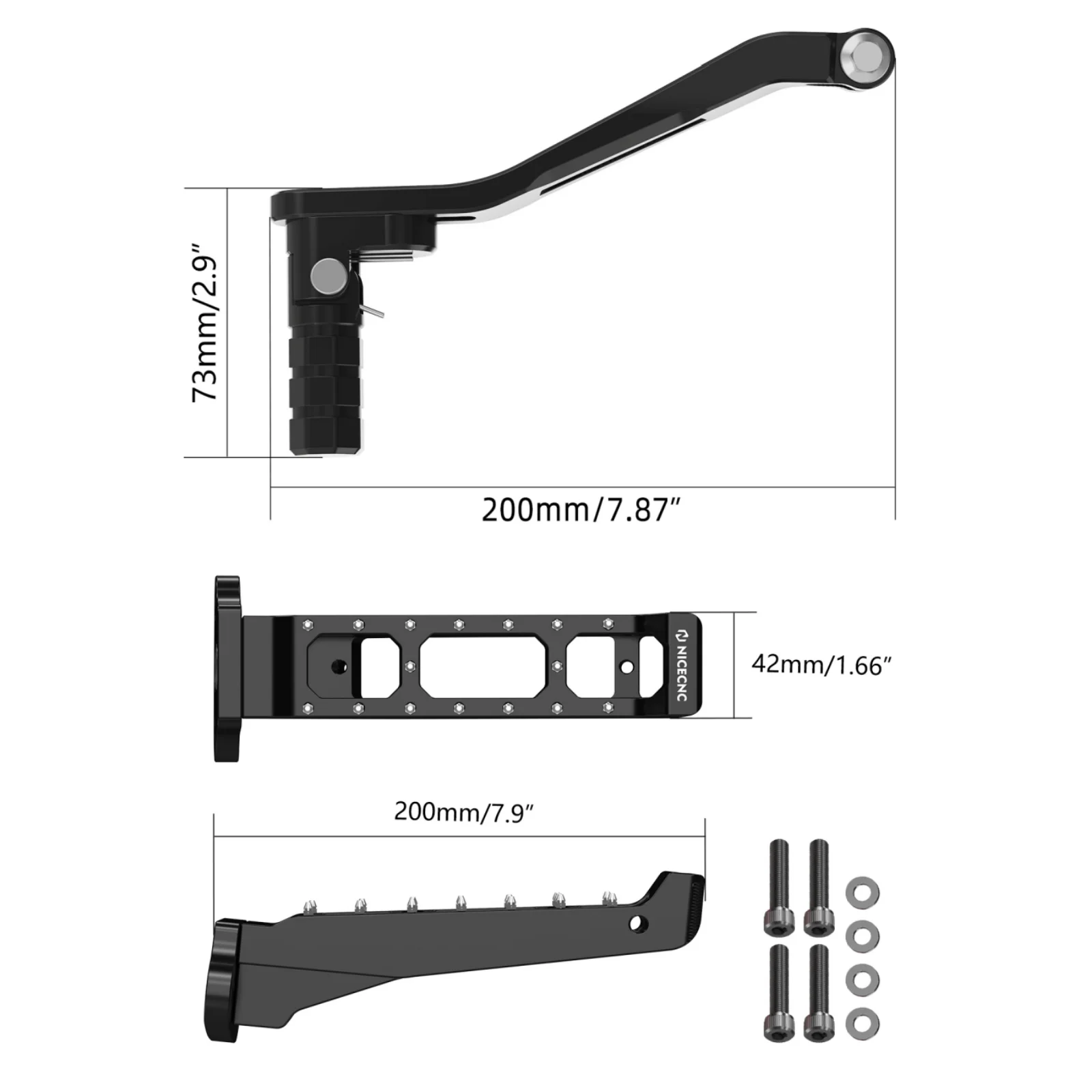 1Set For Honda TRX450R TRX450ER Left and Right Foot Peg Folding Shifter Shift Lever NICECNC Aluminum 90° Folding ATV/UTV