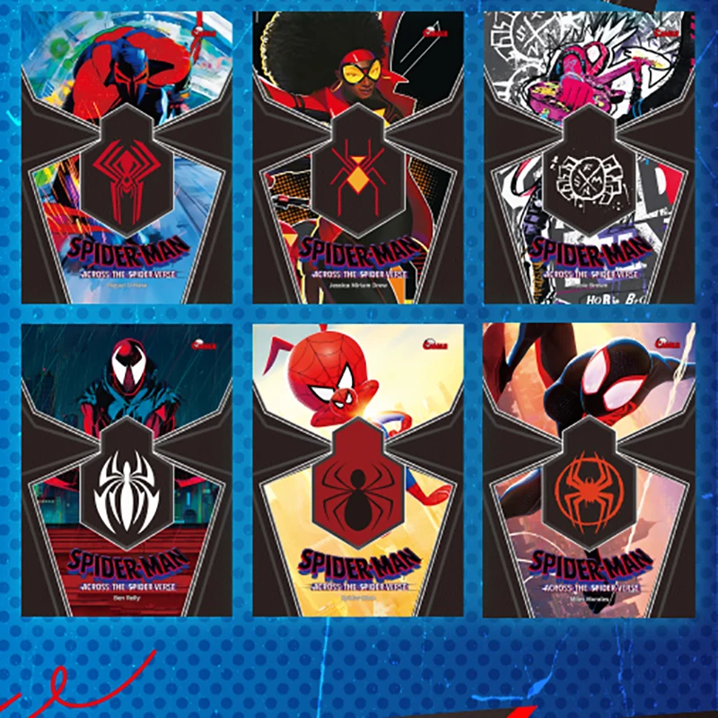 Marvel Series Spider-Man:Across The Spider-verse Trading Cards Collection Movie, Rare Spider Logo, tarjetas bordadas, juguete para niños, regalo