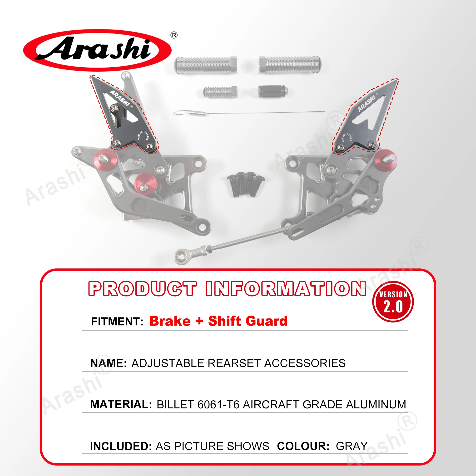 Arashi Spare Parts Adjustable Rearsets Replacement Shift Linkage
