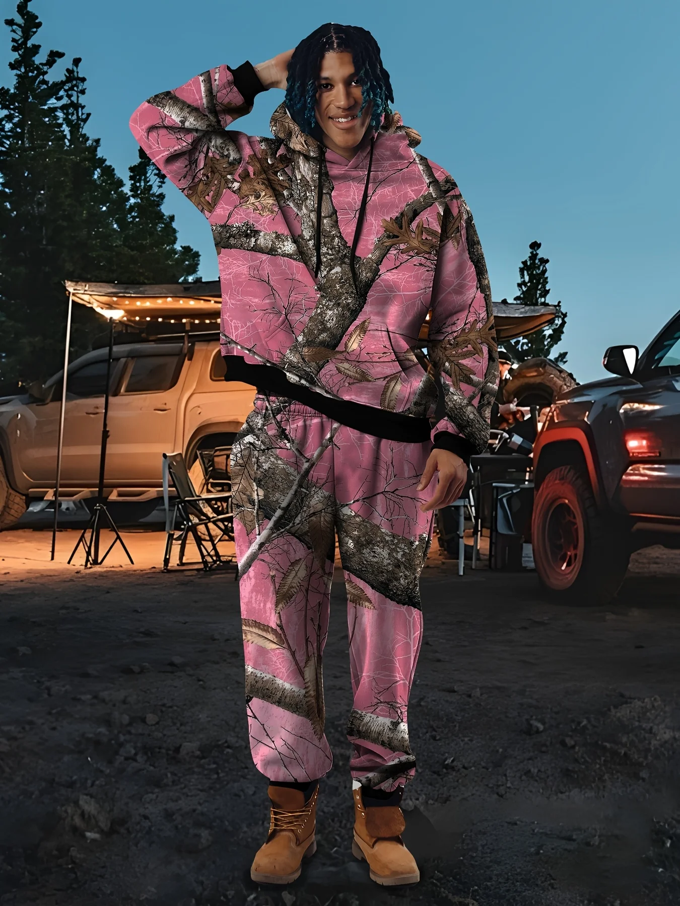 

Autumn/Winter American Latest Street Y2K Hip Hop Hoodie Set Trendy Men's Clothing 3D Large Adult Hoodie Waist Pants Suits