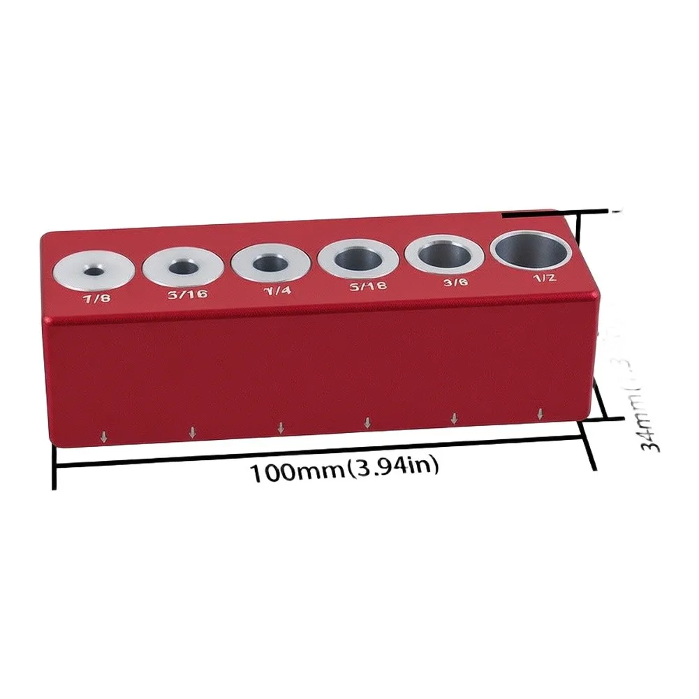 Precision 6-Hole Aluminum Locator Plate for Wood Drilling Tasks Including Cabinet Shelving and Table Leg Mounting