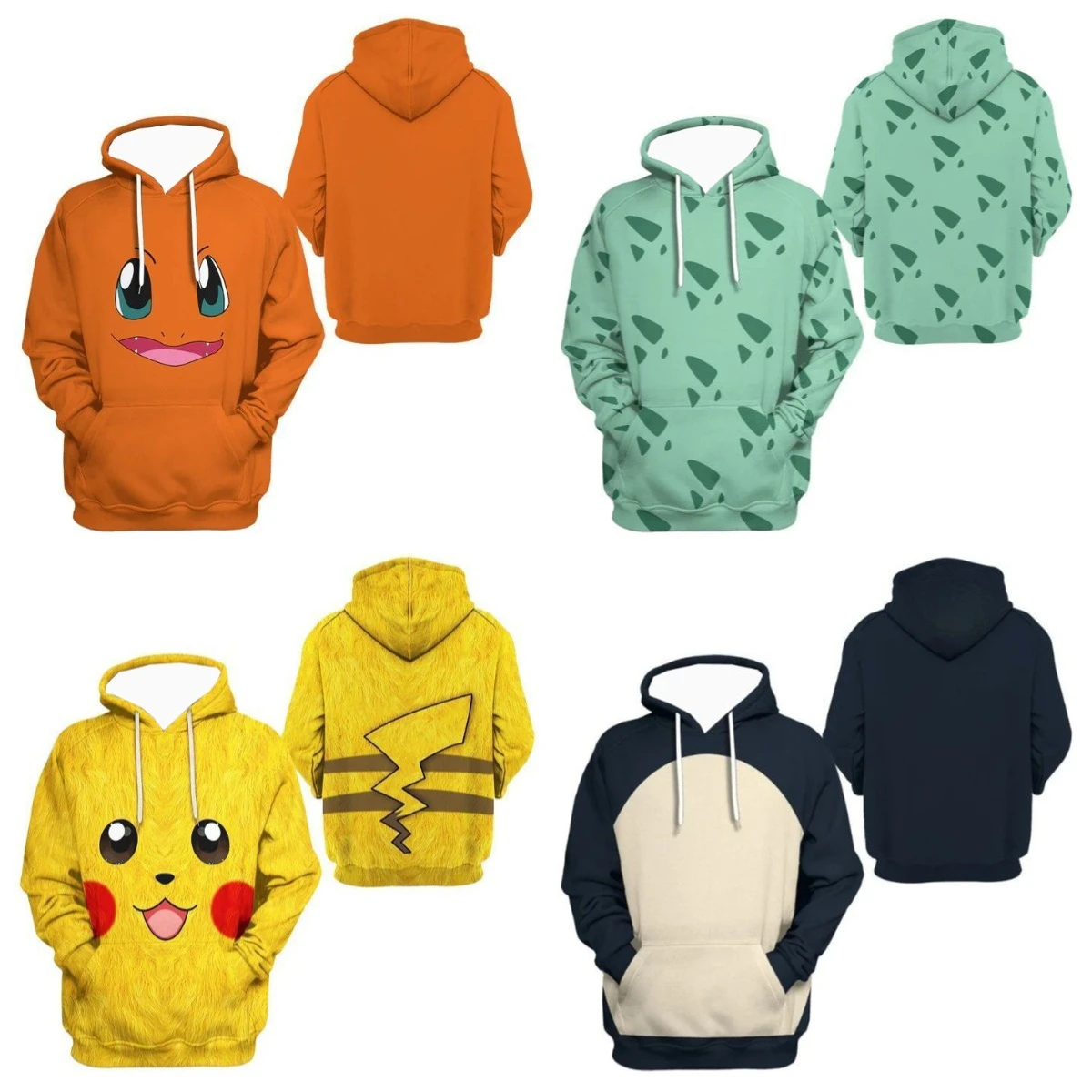 الرجال الأوروبية والأمريكية أنيمي الكرتون 3D الرقمية المطبوعة هوديي البلوز سترة بوكيمون أنيمي الطرفية