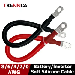 Customized inverter car M6 photovoltaic battery connection wire 0 2 4 6 8AWG special soft silicone wire red and black