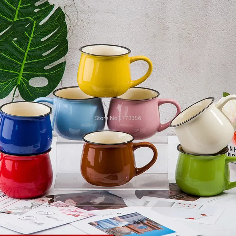 

Home Office Creative Gift Retro Tea Coffee Eco-friendly Mug High Quality Ceramics Drinking Mugs Ceramics Engraving Red Cups