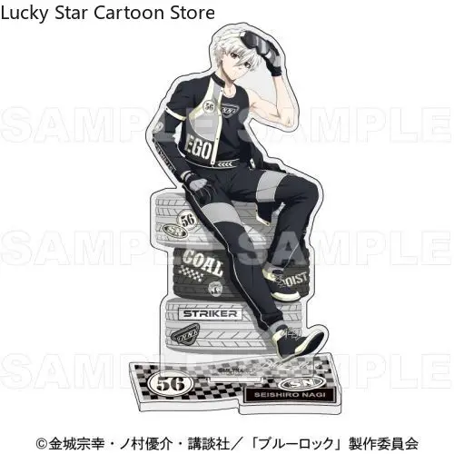 Anime BLUE LOCK Chigiri Hyoma Nagi Seishiro Reo Rin Genuine Cosplay Racecar Acrylic Standing Sign Game Figure Stand Xmas Gift
