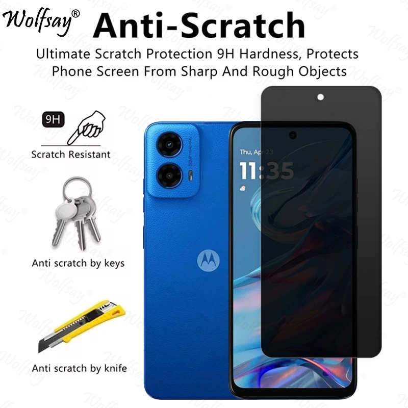 Anti-Spy Tempered Glass For Motorola Moto G45 5G Privacy Screen Protector For Moto G45 5G Glass For Moto G45 5G Glass 6.5 inch