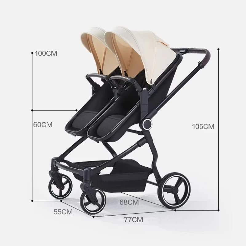 عربة أطفال متكاملة عالية الرؤية، يمكن الجلوس أو الاستلقاء، عربة سفر خارجية خفيفة للغاية وقابلة للطي