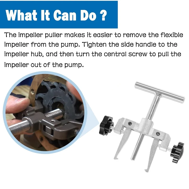 660040 -1 Extractor de herramientas de extracción de impulsor flexible apto para bomba Jabsco 50070-0040 y 50070-0200, para impulsores de 2-1/4 "a 2-9/16"
