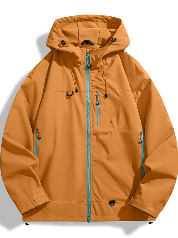 Three-in-One Women's Outdoor Climbing Jacket Loose Fit Windproof Waterproof Polyester Fiber Casual Daily Workwear Coat