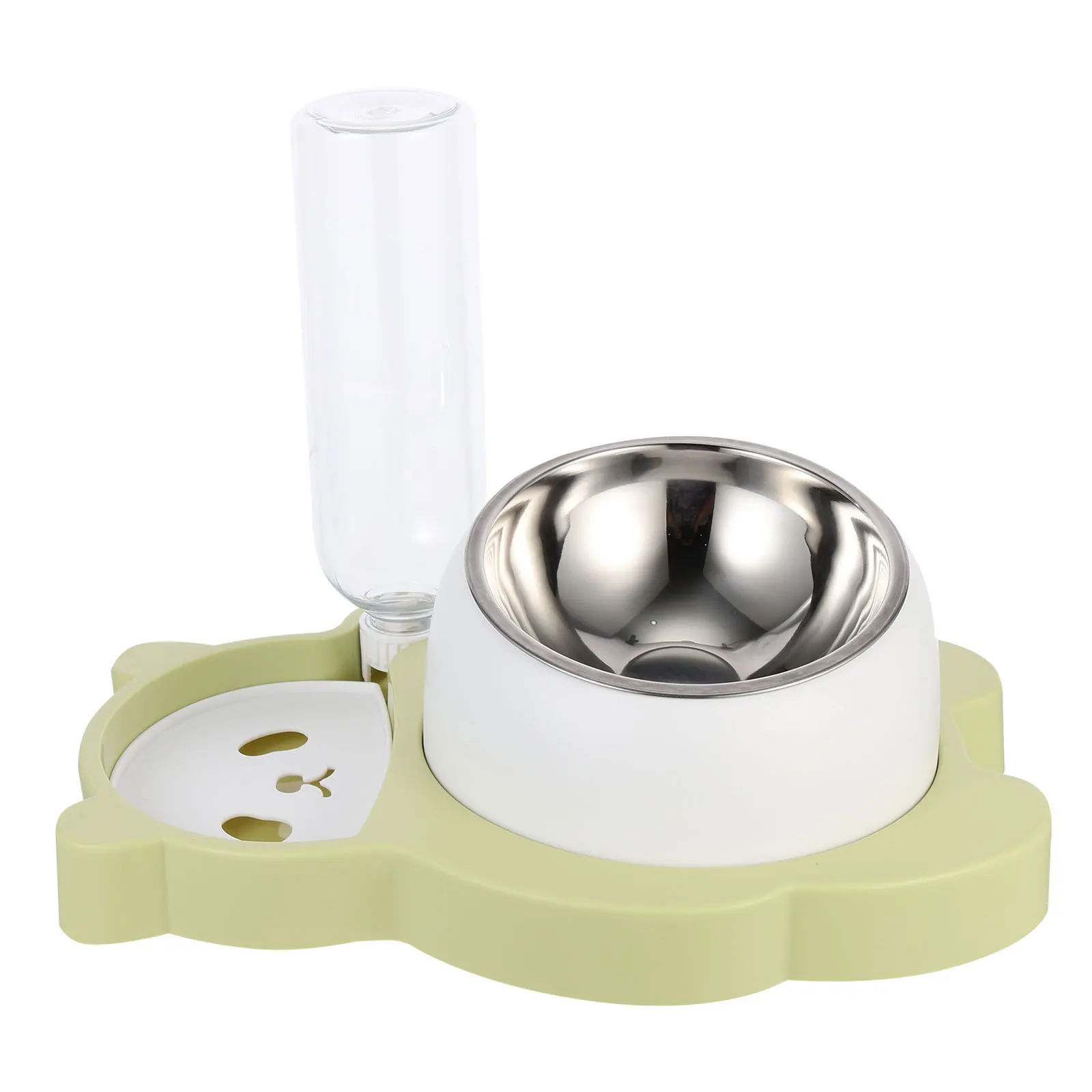 

Pet Food Feeder with Water Dispenser Multi-Function Cat Bowl Slow Feed Design for Cats Dogs Minimalist Panda Style Automatic Pet