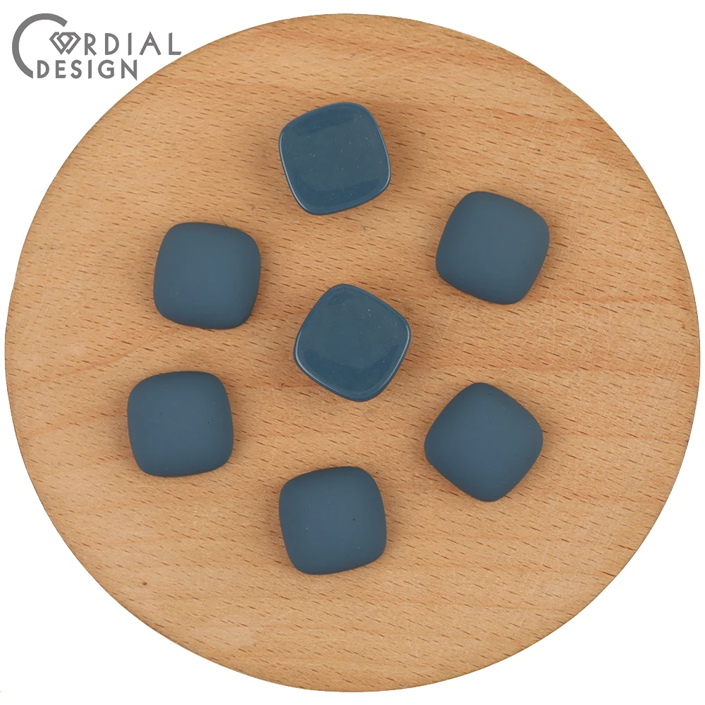 تصميم ودي 15*15 مللي متر 200 قطعة إكسسوارات مجوهرات/خرز أكريليك/تأثير مطاطي غير لامع/شكل مربع/يدوية الصنع/صنع خرز ذاتي الصنع #5