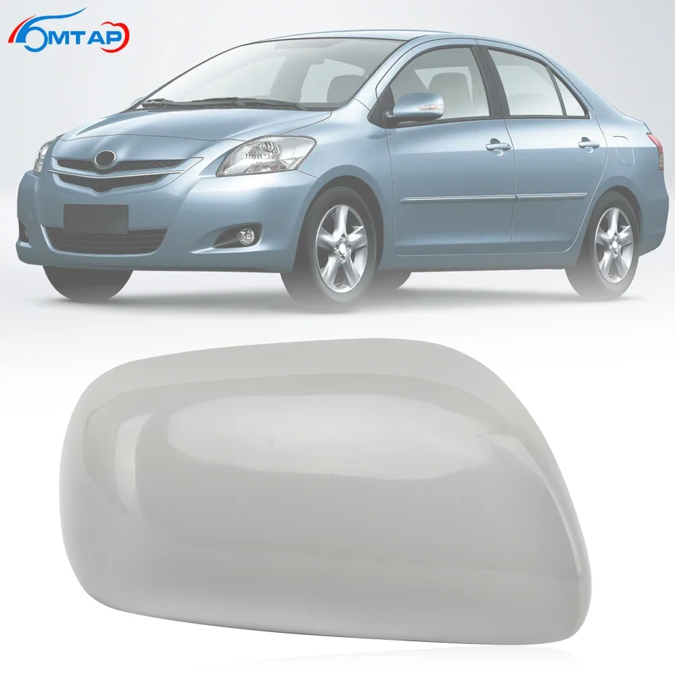 MTAP Car Outside Wing Rearview Housing Shell Case Back Up Side Mirror Cover For Toyota Vios P90 2008-2013 Yaris Sedan Unpainted