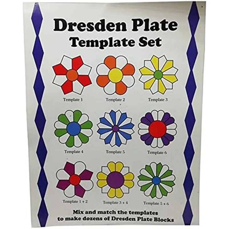 Dresden Quilting Template Set, Sewing Patchwork Ruler, DIY Sewing Ruler Template Patchwork Tool (10 Pieces)