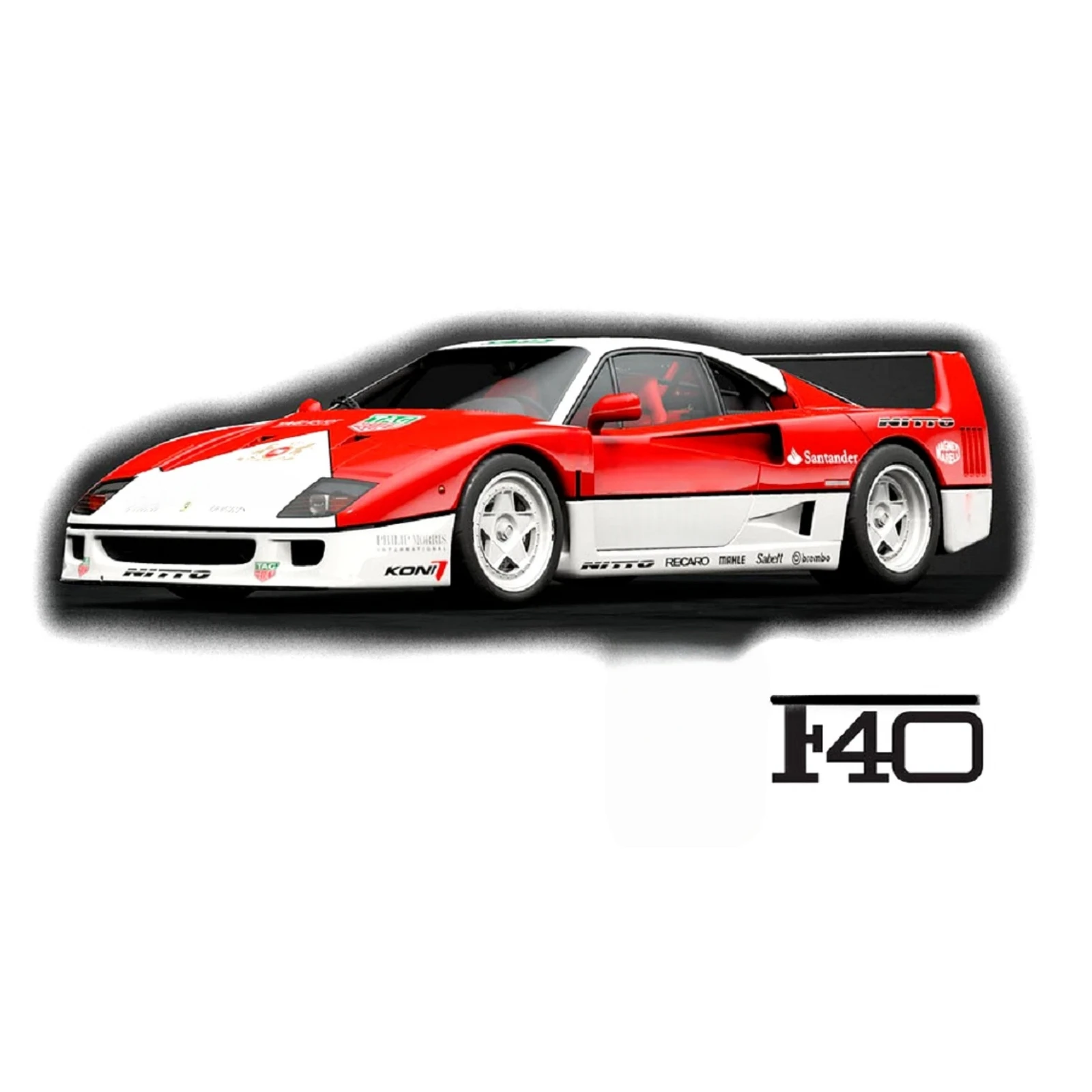 

TC040 1/10 Ferari F40 RC автомобильный поликарбонатный прозрачный корпус (колесная база 57 мм, ширина/190 мм)