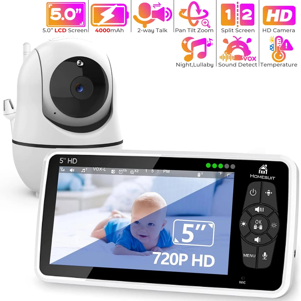 Video Baby Monitor with Digital Camera and Audio, Auto Night Vision 5