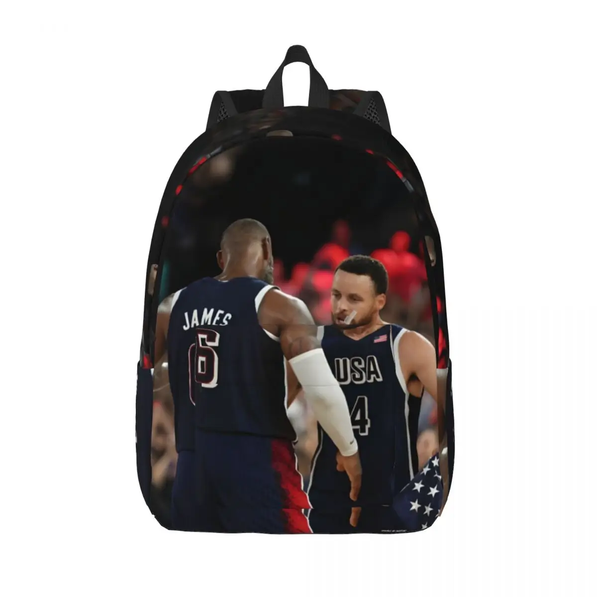 LeBron-James Stephen-Curry USA New Fashion High Capacity Waterproof College Backpack Trendy Laptop Travel Book Bag 15.7in 17.7in