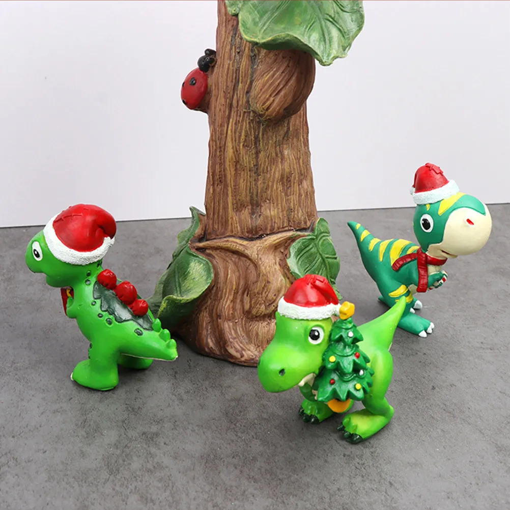 3Pcs Christmas Dinosaur Hanging Ornaments Compact Xmas Tree Decorations Indoor Outdoor Party Pendants Festive Xmas Tree Decor