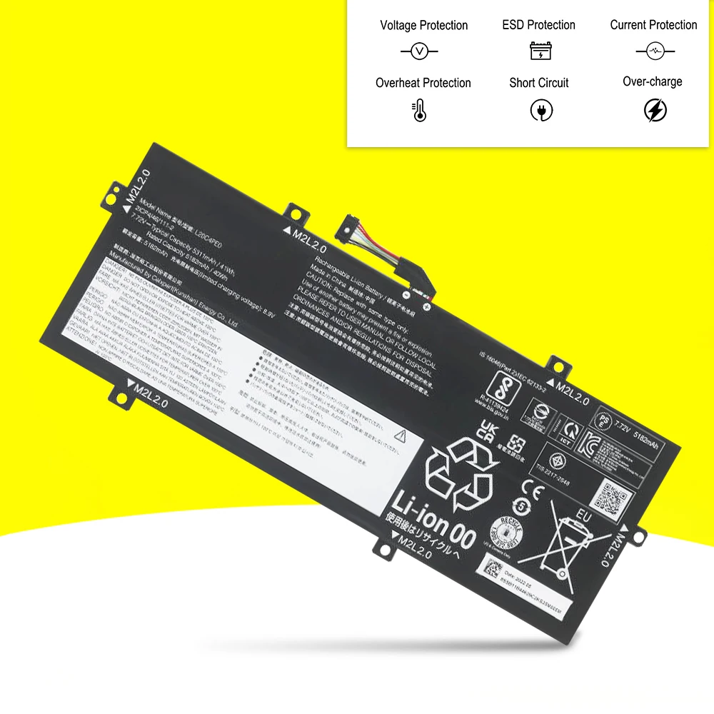 Imagem -03 - Bateria do Portátil para Lenovo Yoga Duet 13itl6 Iml 2023 Série 2023 L19m4pd8 L19c4pd8 Sb11b44629 7.72v 41wh L20c4pe0 L20m4pe0