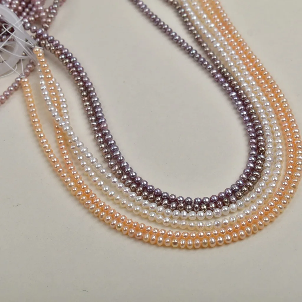 

4-5mm Punch Egg Round Natural Freshwater Pearls High Luster String Beads Loose Beads DIY Materials Jewelry Accessories Wholesale