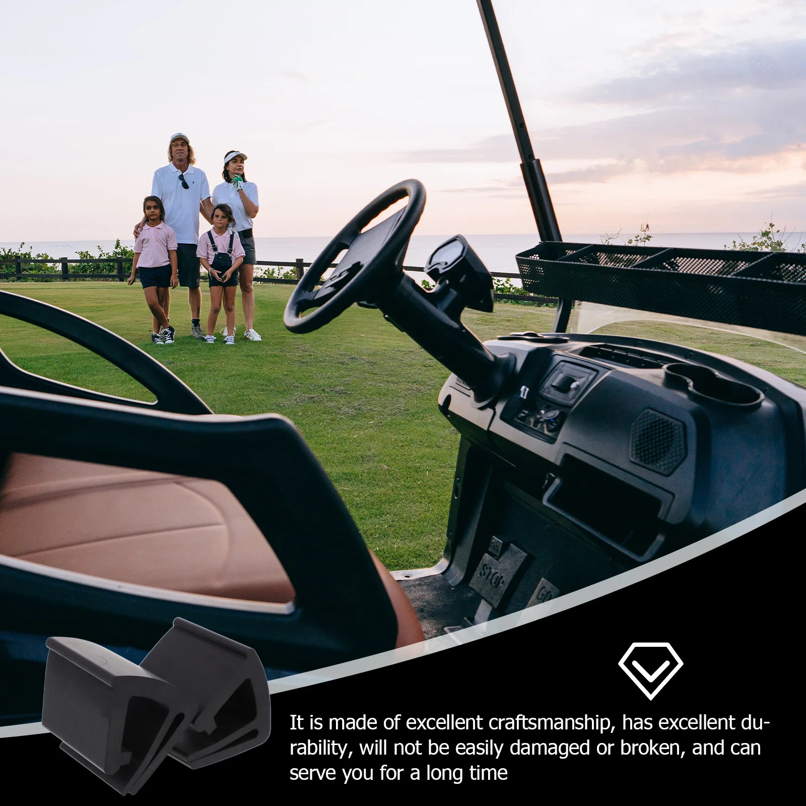 

1Pair Black Plastic Golf Ball Fixing Clamps Windshield Retaining Clips for Cart High Adhesion Stable Mounting Fasteners