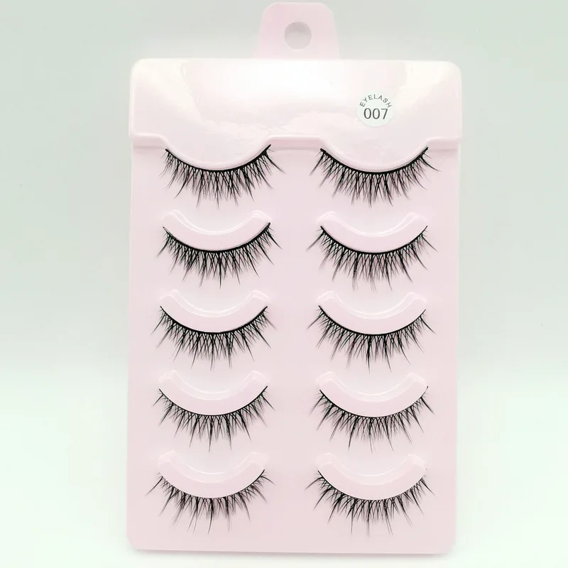 5 pairs COS little devil false eyelashes single cluster segmented comic eyelash fairy hair natural nude makeup model