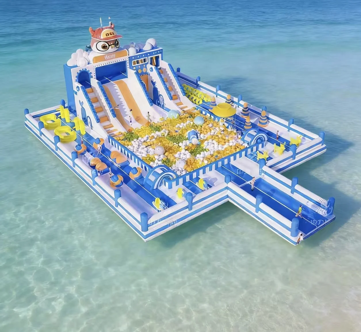 Large Inflatable Aqua Sports Bouncer Castle New Design Floating Water Park for Amusement by Sea Lake PVC Material