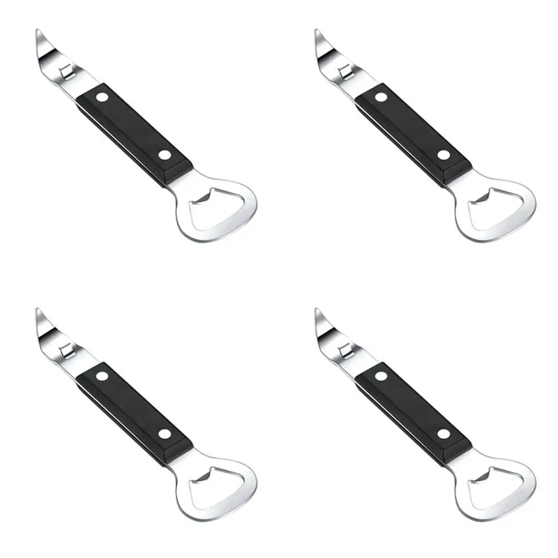 SEWS-Can Punch Bottle Opener, Manual Stainless Steel Can Opener 4 Pack