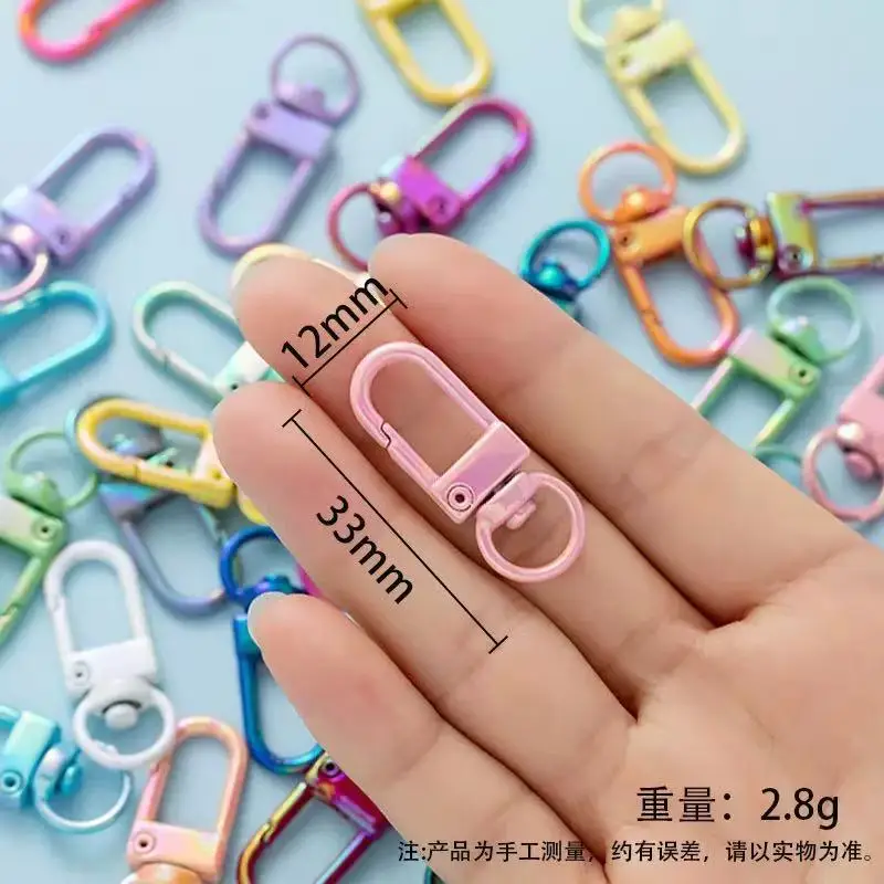 10-50pcs AB Color Rotating Keyrings Key Chains Lobster Clasps Buckle Hooks Key Ring Keychain Accessories Jewelry Making