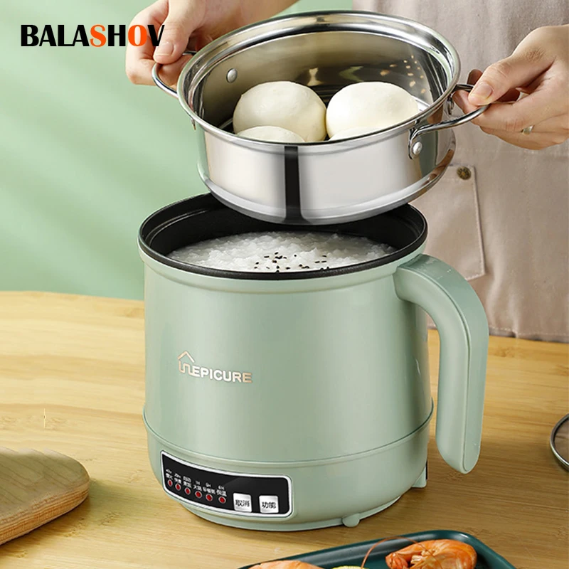 

Multifunction Electric Cooking Machine 1.7L Single/Double Layer Hot Pot Mini Intelligent Electric Rice Cooker Non-stick Pan Pots