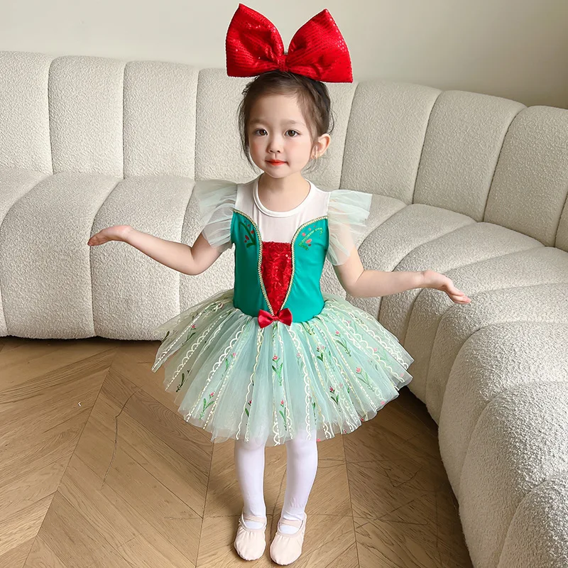 Girl Ballet Dancing Dress Party Sequined Tutu And Leotard Dancewear For Children Stage Shows Halloween Party Performance Costume