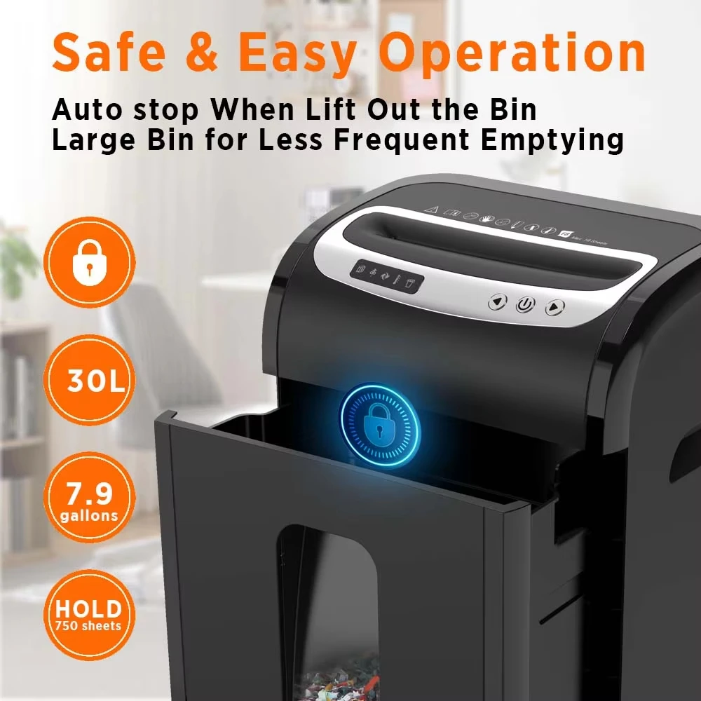 50 Sheets  Cut  Commercial Heavy 24 Paper Shredder Machine Office
