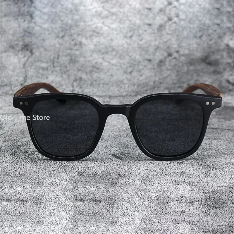 Classic Wood Grain Mirror Legs Sunglasses Men's Small Frame Square Sun Glasses Women's High Quality Eyewear UV400 Oculos De Sol