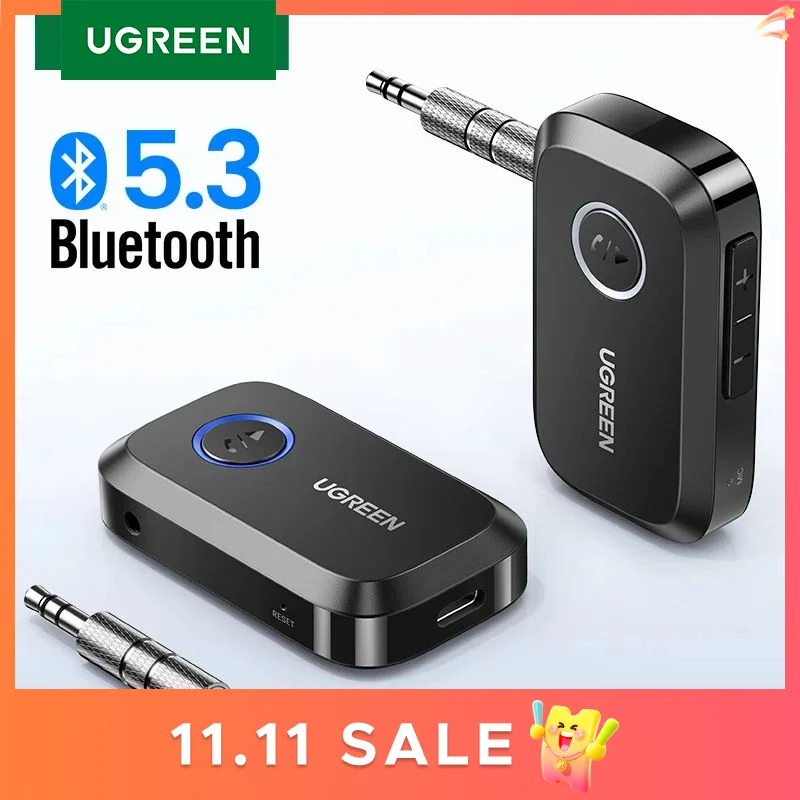 UGREEN Bluetooth автомобильные разъемы AUX 3,5 мм для автомобильных динамиков аудио музыка громкой связи Bluetooth 5,3