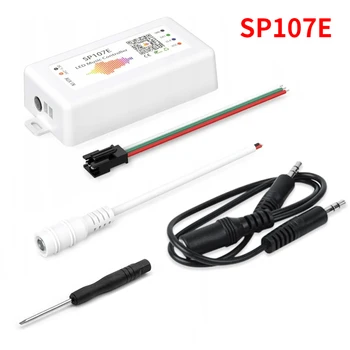 SP107E DC5V-24V LED 블루투스 호환 컨트롤러 SPI 음악 컨트롤러 WS2812 SK6812/2811/1903 PixeI 스트립 용 전화 APP로