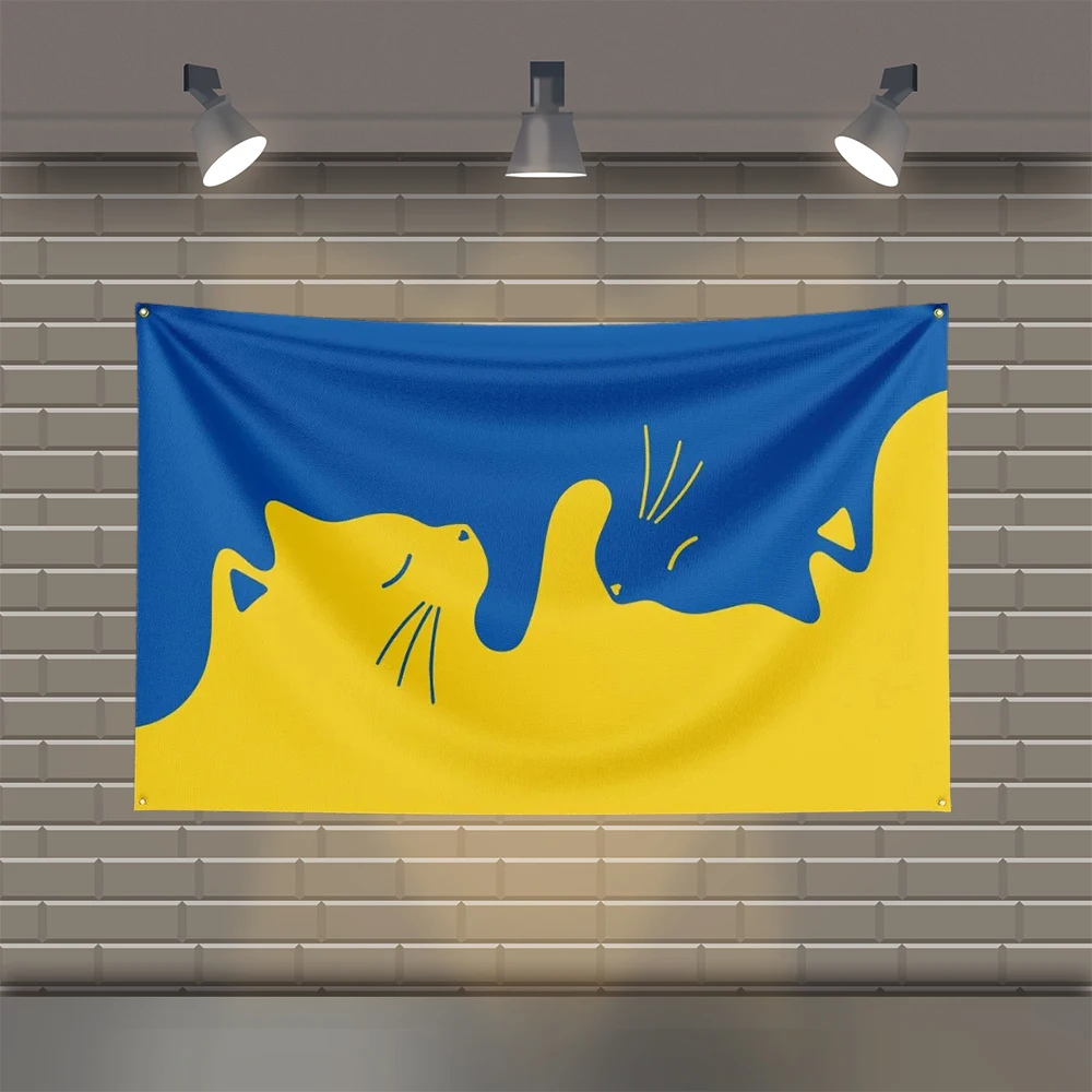 3x5 Ft Come on Ukraine Flag Polyester Printed Digital Printing Patriotism Banner Flags for Room Garage Decor