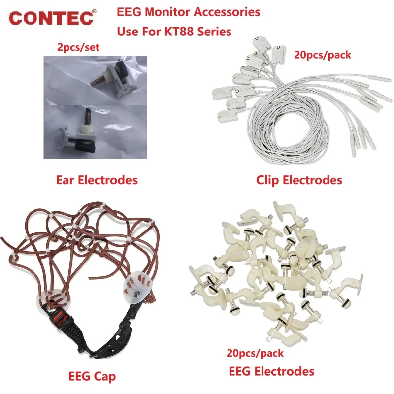 

Accessories for CONTEC KT88 Series EEG Monitor, EEG Cap, Ear Clip Electrodes, EEG Cable, EEG Electrodes