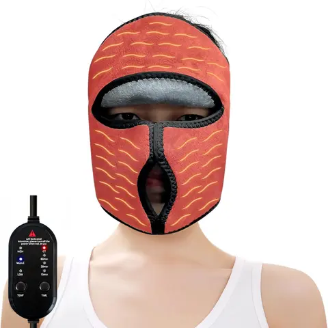 Máscara Facial Elétrica Aquecida com 3 Configurações de Temperatura e Timer para Alívio de Dor de Cabeça, TMJ e Sinusite