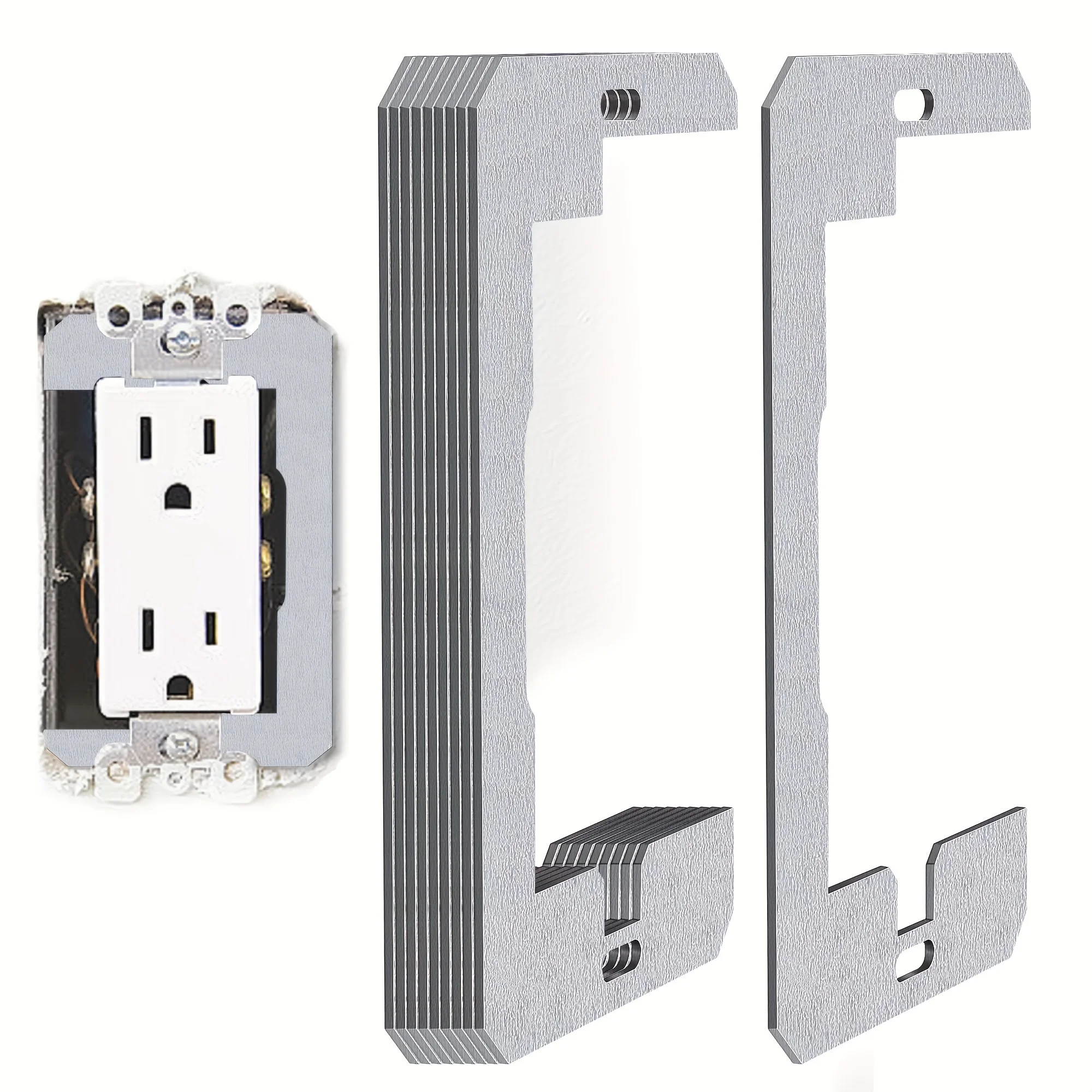 Kit com 4 Espaçadores de Ajuste para Tomadas: Duráveis, com Revestimento em Pó, Auto-Nivelantes para Superfícies Irregulares. Instalação Fácil Sem Ferramentas, Extensível