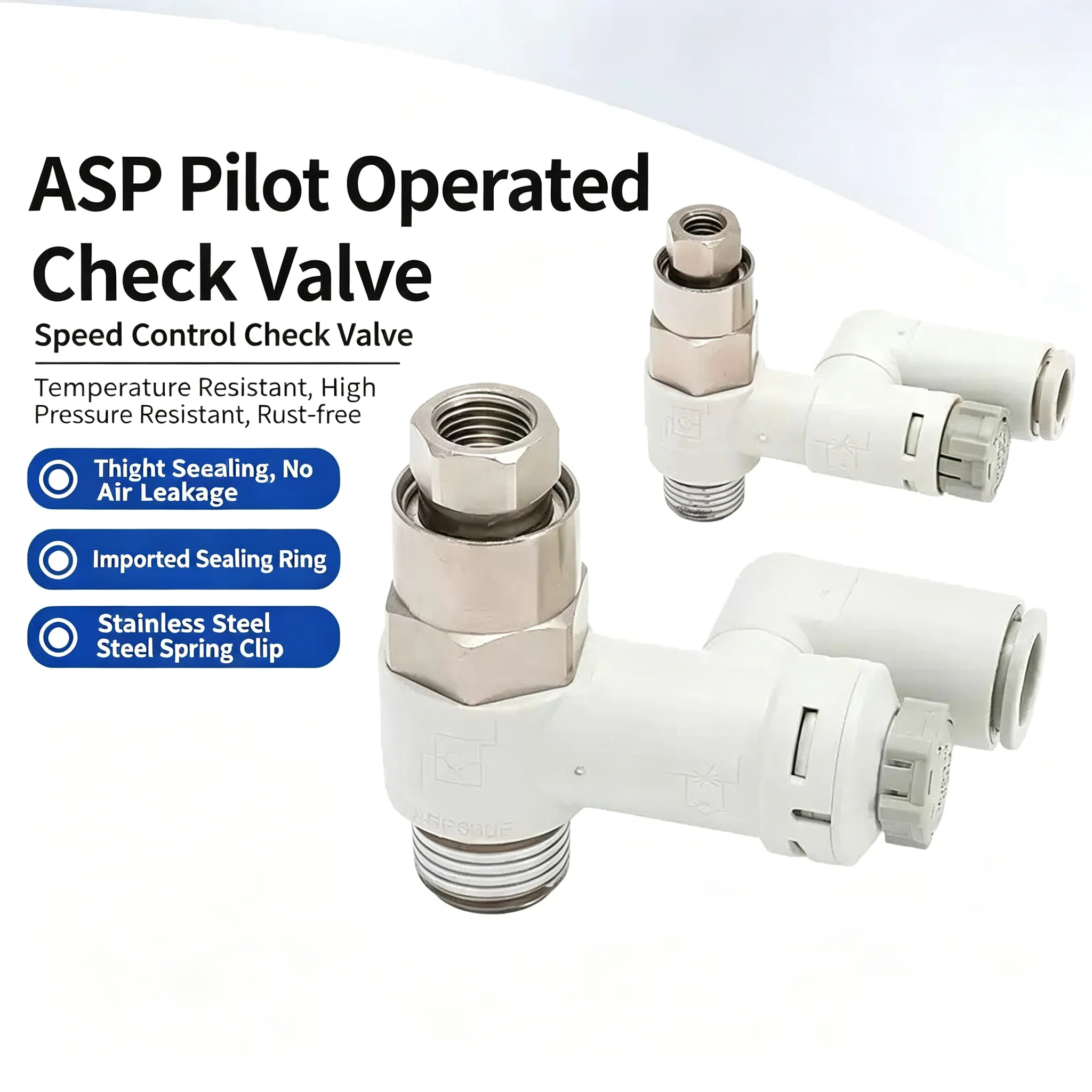Pilot Check Valve Speed Control Quick Connector ASP Series - Various Sizes 01-06S 08S 02-06S 08S 03-08S 10S 04-10S