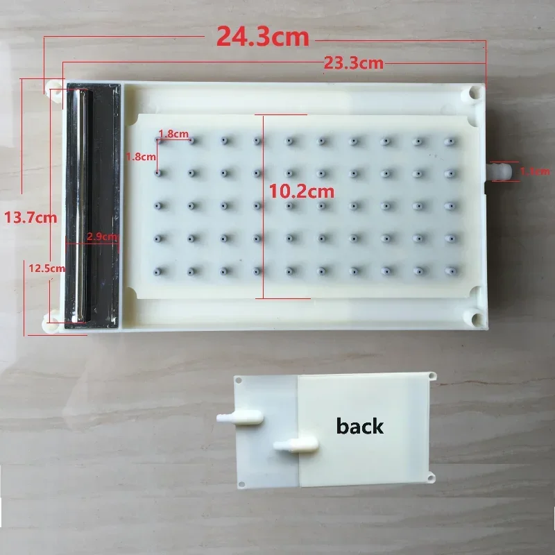 ABS 24.3X13.7cm Interfaccia di tipo intubazione per doccia rettangolare Soffione doccia 5 * 10 fori Accessori per soffione doccia a cascata con spruzzo superiore