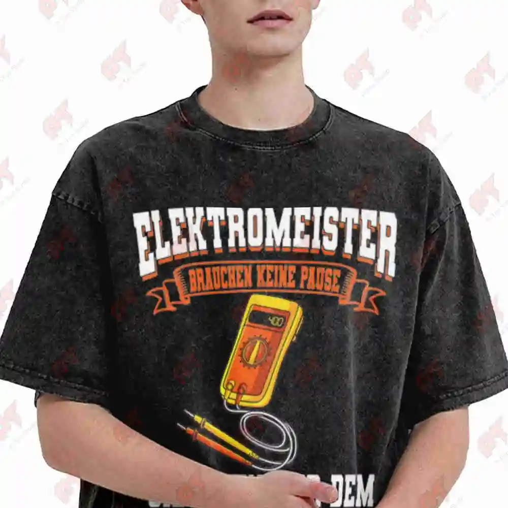 Electric Master Electrician Vintage Washed Tee Pure Cotton T-Shirt