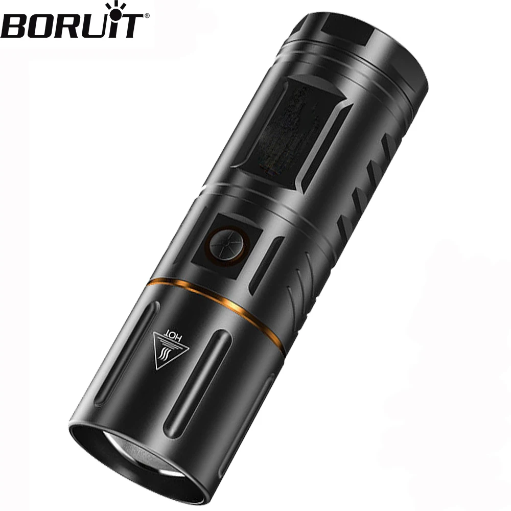 

BORUiT LED Zoom Flashlight 4-Modes USB Rechargeable Built-in 26650 Battery Waterproof Torch Outdoor Camping Fishing Night Riding